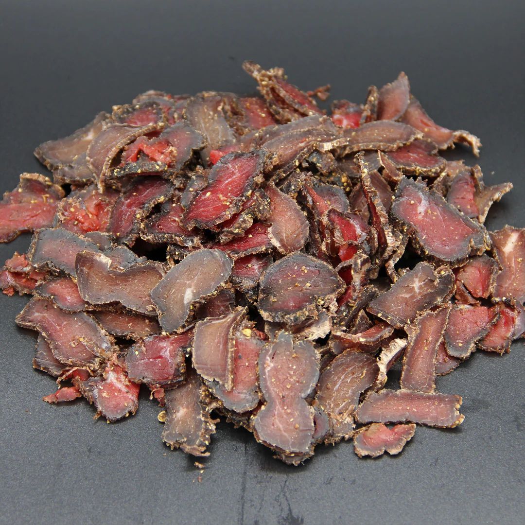 Traditionally seasoned, sliced beef biltong